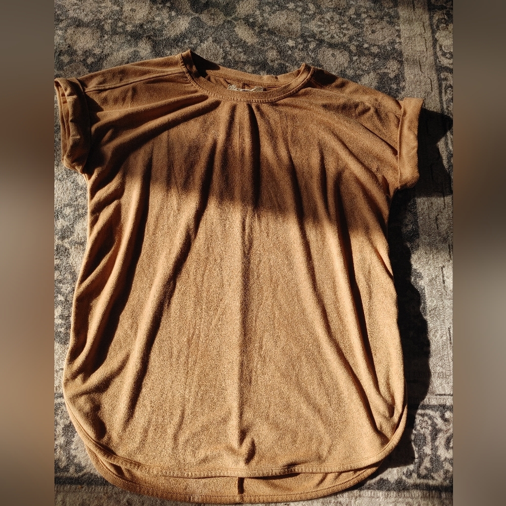 Cupio Faux Suede Short Sleeve Tee